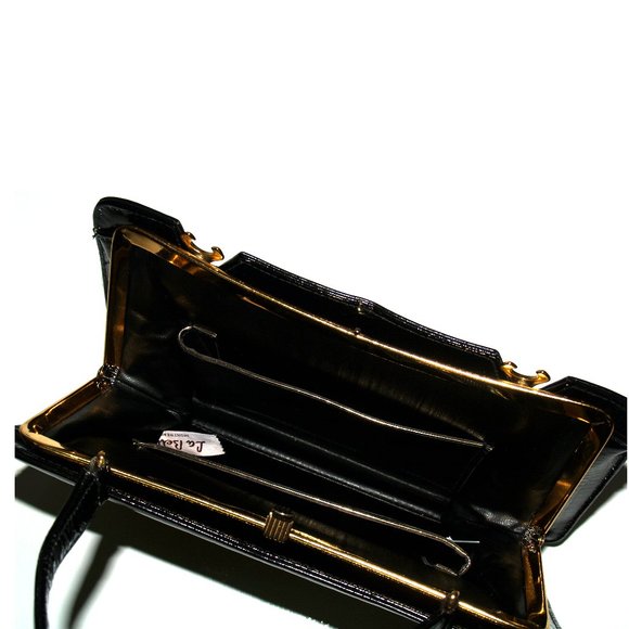 Vintage La Belle Montreal - Black Patent Leather Purse - Picture 13 of 16